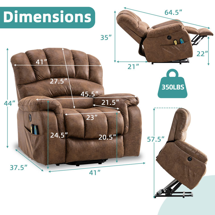 Average recliner size hot sale